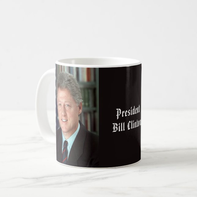 President Bill Clinton Officiell Porträtt Kaffemugg (Framsida vänster)