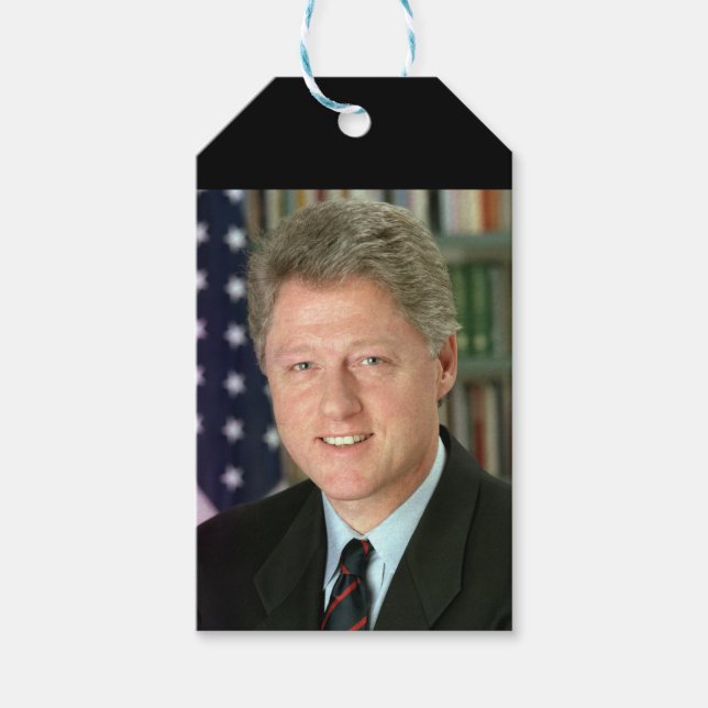 President Bill Clinton White House Photo Presentetikett (Framsidan)