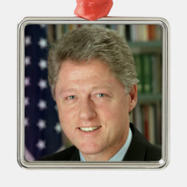 President Bill Clintons Vita husets foto Julgransprydnad Metall