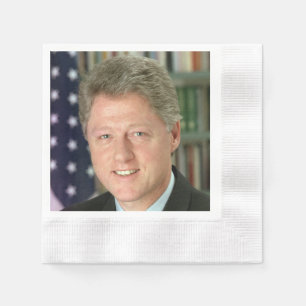 President Bill Clintons Vita husets foto Pappersservett