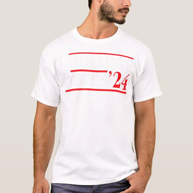 President Calvin Coolidge 1924 - Retro 4:e juli T Shirt (Framsida)