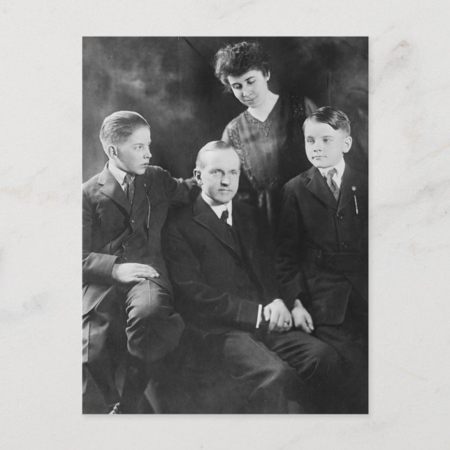 President Coolidge and Family Vykort (Framsida)