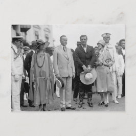 President Coolidge och Tom Mix med sina fruar Vykort