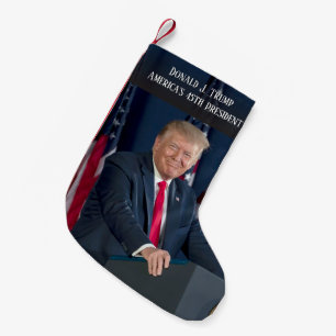 President Donald J. Trump Photo Keepsaké Liten Julstrumpa