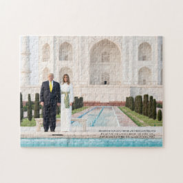 President Donald J. Trump vid Taj Mahal India Pussel