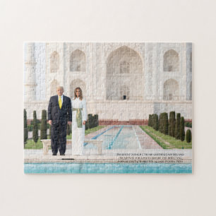 President Donald J. Trump vid Taj Mahal India Pussel