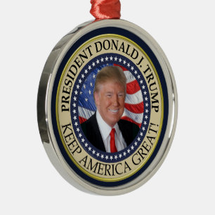 President Donald Trump 2020 Behålla America Underb Julgransprydnad Metall