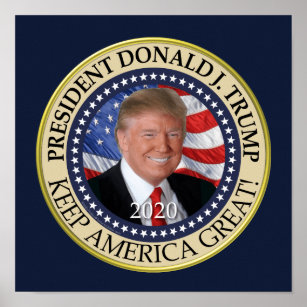President Donald Trump 2020 Behålla America Underb Poster