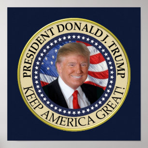 President Donald Trump 2020 Behålla America Underb Poster