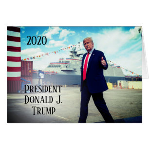 President Donald Trump 2020 Thumbs Up Naval Frakt Hälsningskort