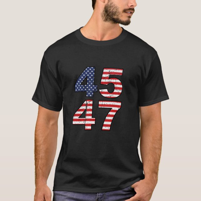 President Donald Trump 2024 45 och 47 45:e 47:e US T Shirt (Framsida)