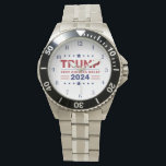 President Donald Trump 2024 Behålla America Underb Armbandsur<br><div class="desc">Visa ert stöd med president Donald Trump 2024 Behålla America Underbar Watch! Denna utpräglade tidspunkt präglas av den Underbara slogan i Behålla Amerika, patriotism och kampanj i stil 2024. Designat med högkvalitativa material kombinerar det hållbarhet med ett djärvt, symboliskt utseende som är perfekten för daglig bära eller som en keepé....</div>