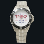 President Donald Trump 2024 Behålla America Underb Armbandsur<br><div class="desc">Visa ert stöd med president Donald Trump 2024 Behålla America Underbar Watch! Denna utpräglade tidspunkt präglas av den Underbara slogan i Behålla Amerika, patriotism och kampanj i stil 2024. Designat med högkvalitativa material kombinerar det hållbarhet med ett djärvt, symboliskt utseende som är perfekten för daglig bära eller som en keepé....</div>