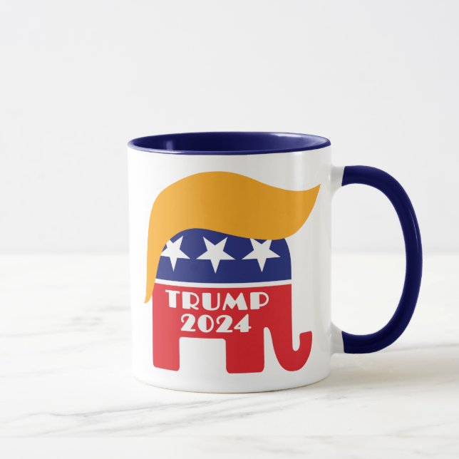 President Donald Trump 2024 GOP Elefant Hår Mugg (Höger)