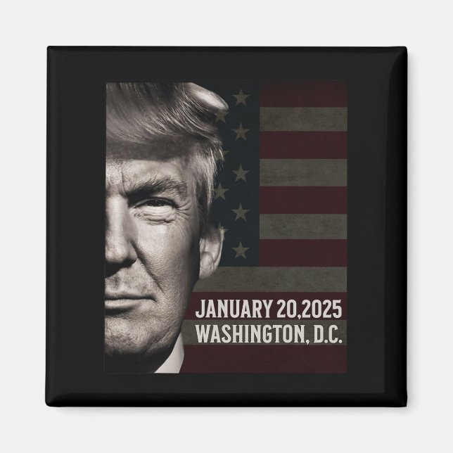 President Donald Trump 2025 Invigningsdatum Comm Magnet (Framsidan)