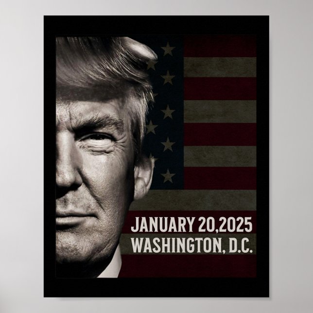 President Donald Trump 2025 Invigningsdatum Comm Poster (Framsidan)