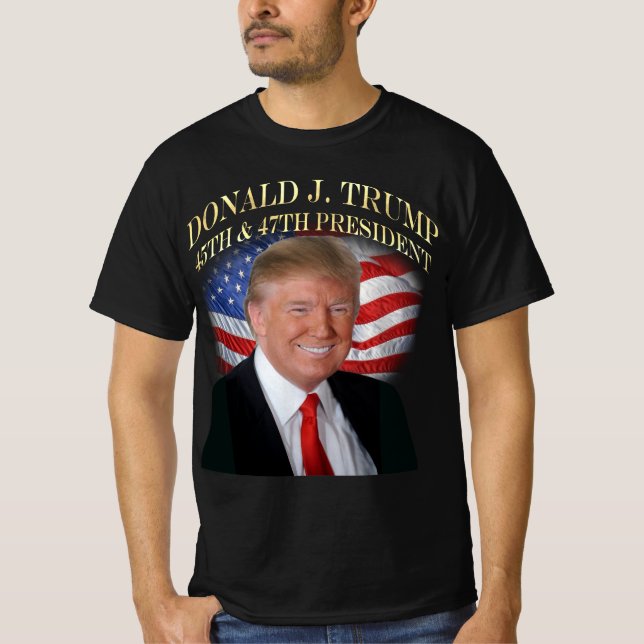 President Donald Trump 45:e 47:e invigningen T Shirt (Framsida)