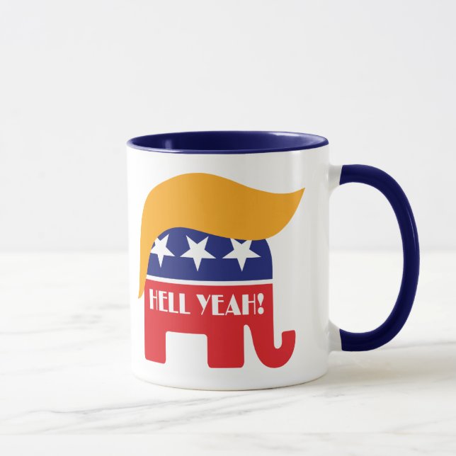 President Donald Trump 45 Elefant Hår Hell Ja Mugg (Höger)
