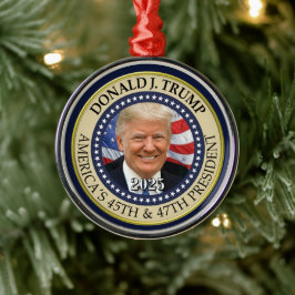 President Donald Trump 47:e presidenten 2024 Foto Julgransprydnad Metall