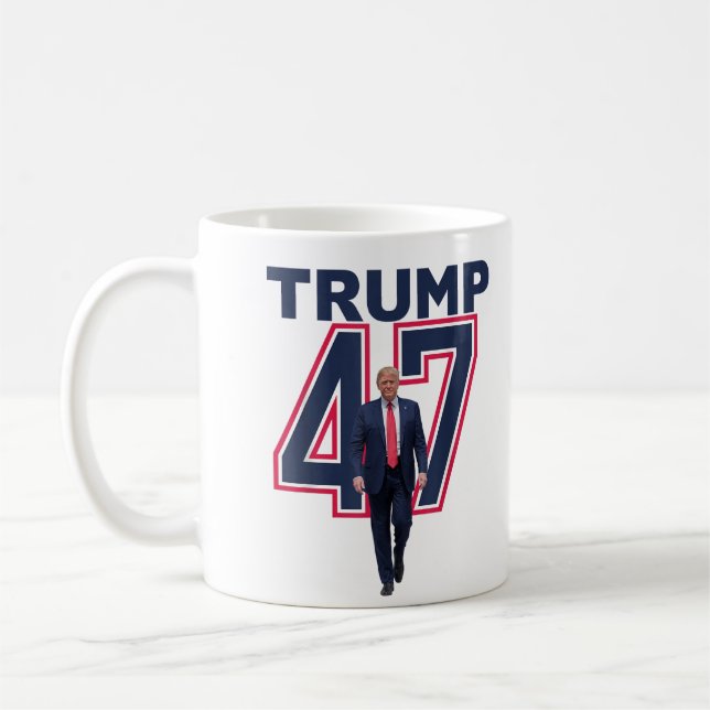 President Donald Trump 47 Trump Winner 2024 Trump Kaffemugg (Vänster)