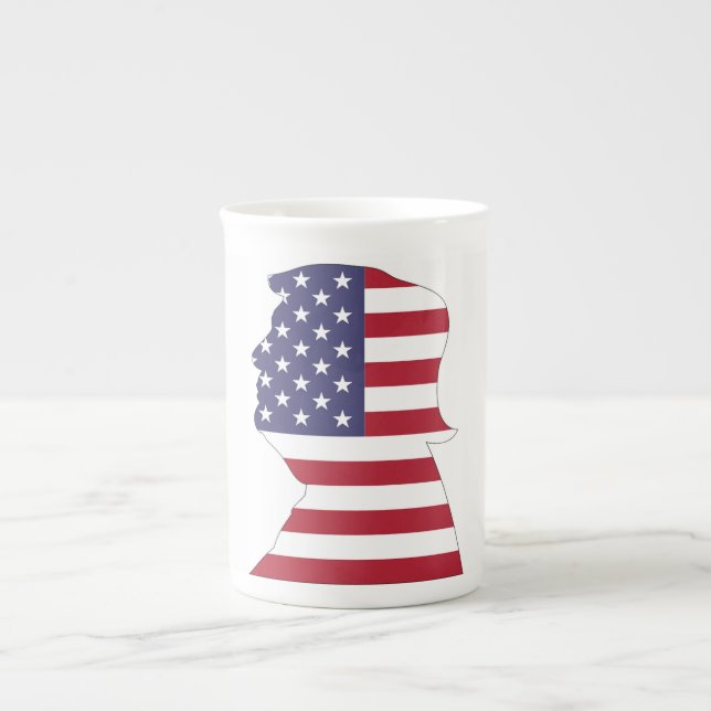 PRESIDENT DONALD TRUMP AMERICAN FLAGGA BENPORSLIN MUGG (Framsidan)