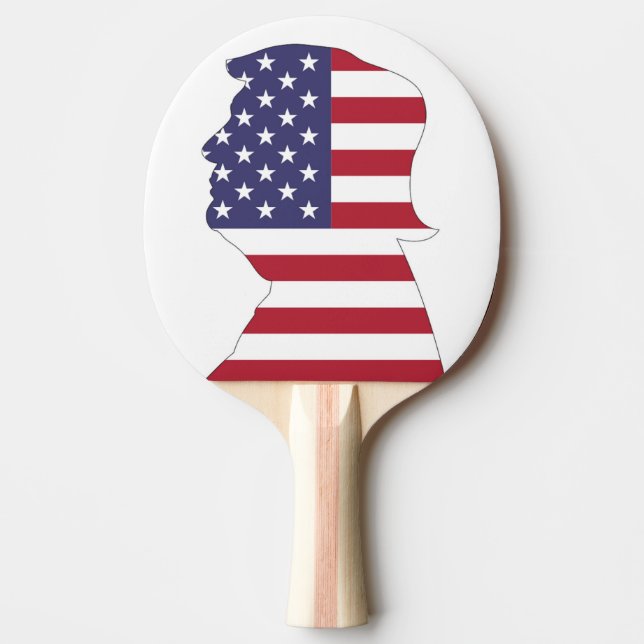 PRESIDENT DONALD TRUMP AMERICAN FLAGGA PINGISRACKET (Framsidan)
