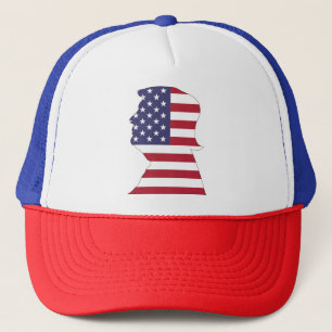 PRESIDENT DONALD TRUMP AMERICAN FLAGGA TRUCKERKEPS