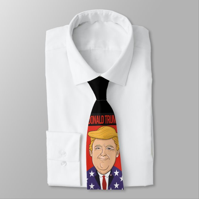 President Donald Trump. Amerikansk flagga. Slips (Bunden)