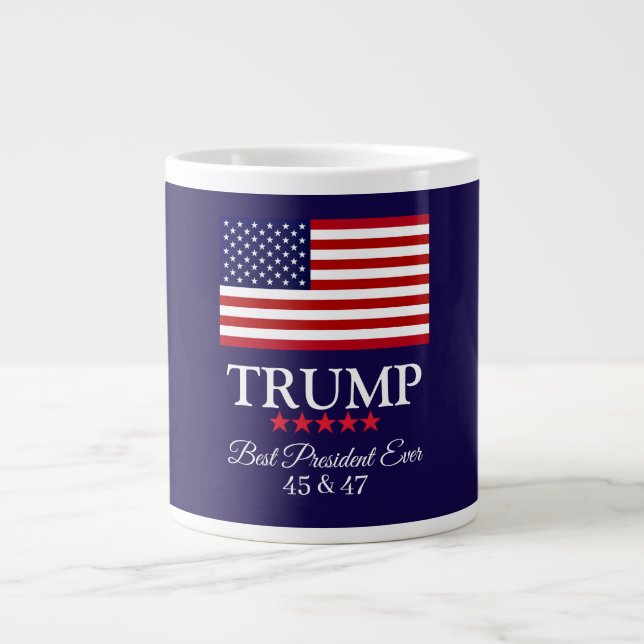 PRESIDENT DONALD TRUMP BÄSTA PRESIDENT EVER  JUMBO MUGG (Framsidan)