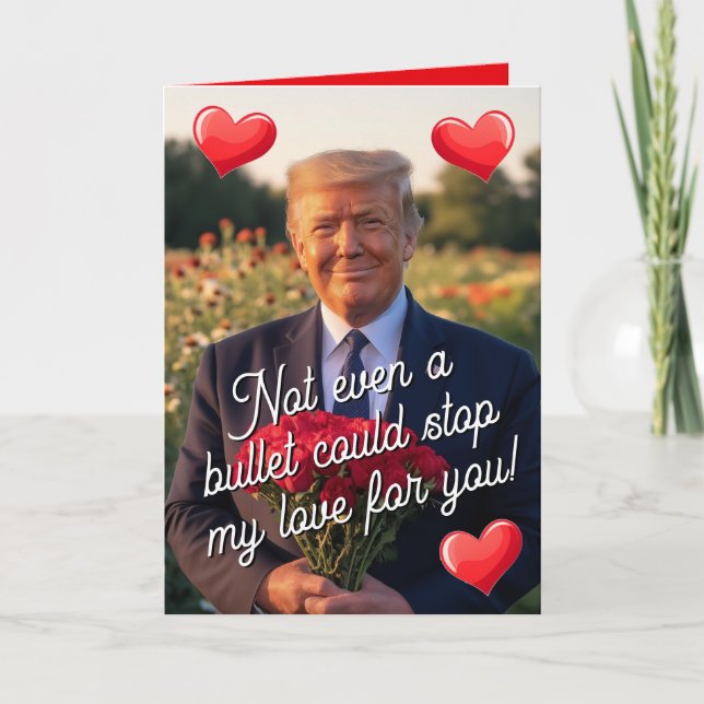 President Donald Trump Bullet Kärlek Valentines da Helgkort (Framsida)
