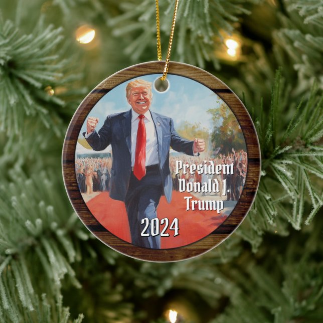 President Donald Trump Dance Finny jul 2024 Julgransprydnad Keramik (Träd)