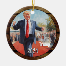 President Donald Trump Dance Finny jul 2024 Julgransprydnad Keramik