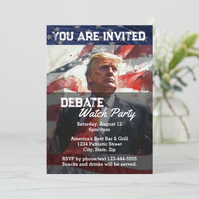 President Donald Trump Debatt Se Anpassningsbarna  Inbjudningar (Stående Fram)