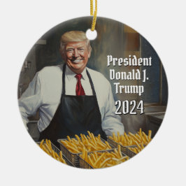 President Donald Trump Fransk jul jul 2024 Julgransprydnad Keramik