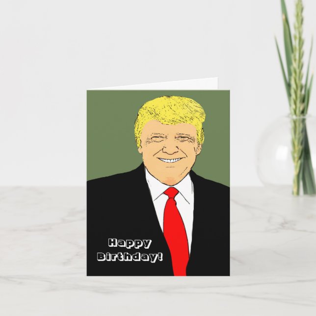 President Donald Trump Funny Birthday önskemål Kort (Framsida)