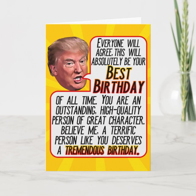 President Donald Trump Funny Tremendous Birthday Helgkort (Framsida)