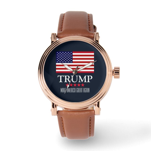 PRESIDENT DONALD TRUMP HERRURHOROLOGI ARMBANDSUR (Framsida)