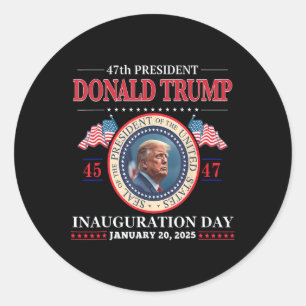 President Donald Trump Inauguration Day 2025 47:e Runt Klistermärke