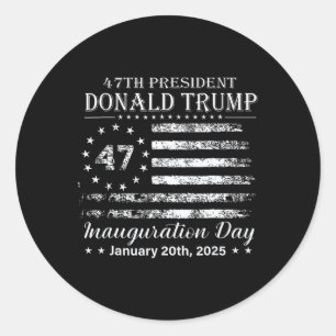 President Donald Trump Inauguration Day 2025 Ameri Runt Klistermärke