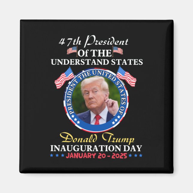 President Donald Trump Inauguration Day 2025 Memor Magnet (Framsidan)
