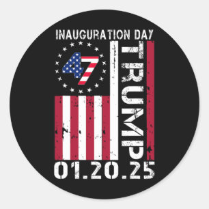 President Donald Trump Inauguration Day 2025 Memor Runt Klistermärke