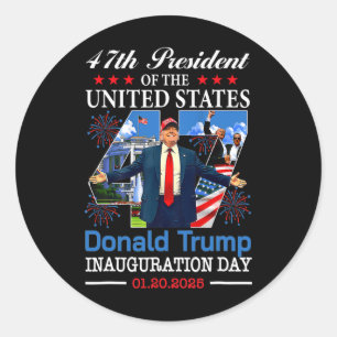 President Donald Trump Inauguration Day 2025 Memor Runt Klistermärke