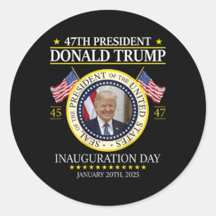 President Donald Trump Inauguration Day 2025 (om B Runt Klistermärke