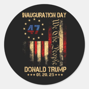 President Donald Trump Inauguration Day 2025 Runt Klistermärke