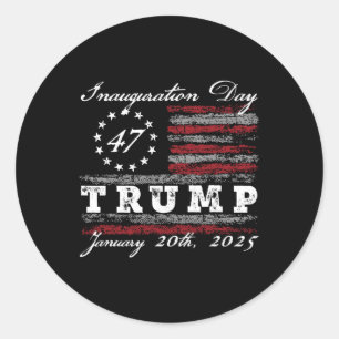 President Donald Trump Inauguration Day 2025 Us Fl Runt Klistermärke