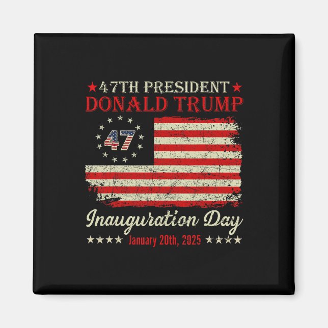 President Donald Trump Inauguration Day 2025 Vinta Magnet (Framsidan)
