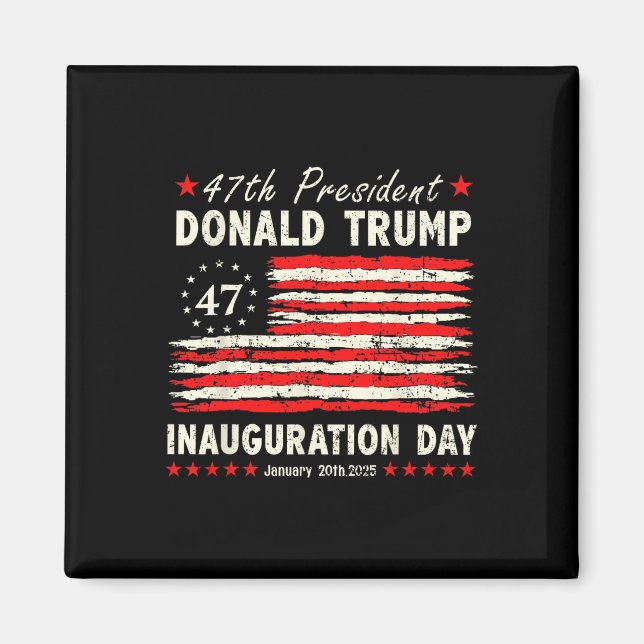 President Donald Trump Inauguration Day 2025 Vinta Magnet (Framsidan)