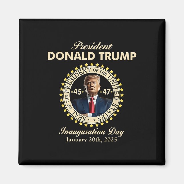 President Donald Trump Inauguration Day 20 januari Magnet (Framsidan)
