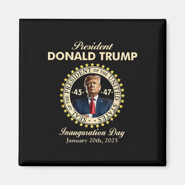 President Donald Trump Inauguration Day 20 januari Magnet (Framsidan)