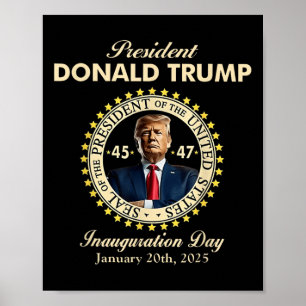President Donald Trump Inauguration Day 20 januari Poster